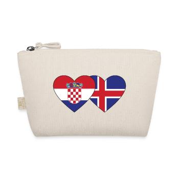 Kroatien Island Flagge Herz - Bio-Täschchen - Natur - Vorne