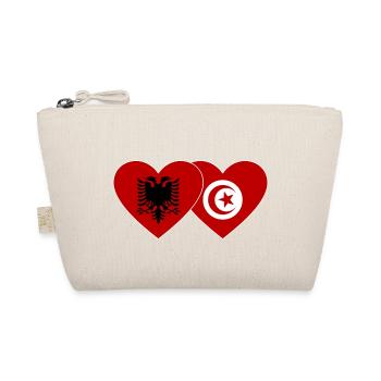 Albanie Tunisie Drapeau Coeur - Trousse biologique - nature - Devant
