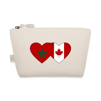 Morocco Canada Flag Heart - Organic Pouch - nature - Front
