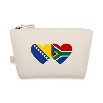 Bosnien Südafrika Flagge Herz - Bio-Täschchen - Natur - Vorne