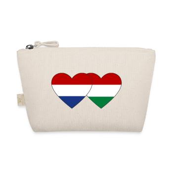Holland Hungary Flag Heart - Organic Pouch - nature - Front