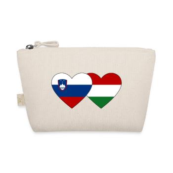 Slovenia Hungary Flag Heart - Organic Pouch - nature - Front