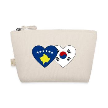 Kosovo Südkorea Flagge Herz - Bio-Täschchen - Natur - Vorne