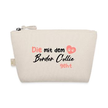 Die mit dem Border Collie geht - Hund Hundeliebhab - Bio-Täschchen - Natur - Vorne