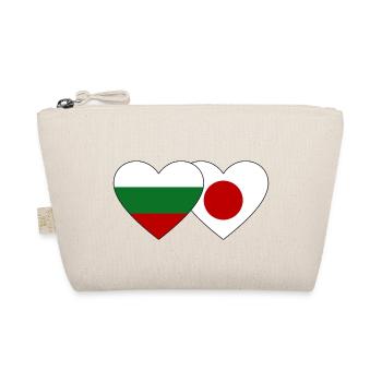 Bulgarien Japan Flagge Herz - Bio-Täschchen - Natur - Vorne