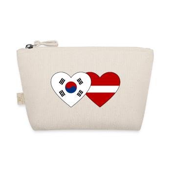 Südkorea Lettland Flagge Herz - Bio-Täschchen - Natur - Vorne