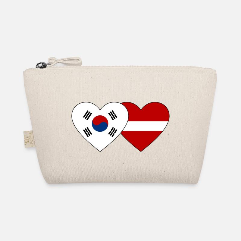 Corée du Sud Lettonie Drapeau Coeur Trousse biologique