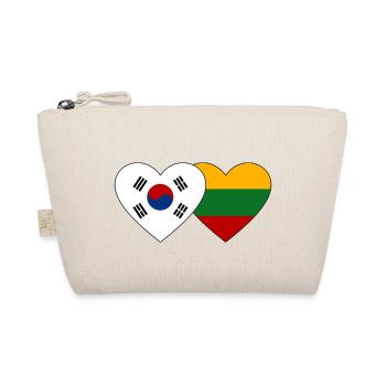 Südkorea Litauen Flagge Herz - Bio-Täschchen - Natur - Vorne