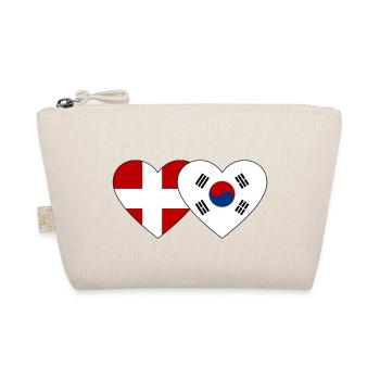 Denmark South Korea Flag Heart - Organic Pouch - nature - Front