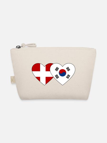 Danemark Corée du Sud Drapeau Coeur - Trousse biologique - nature