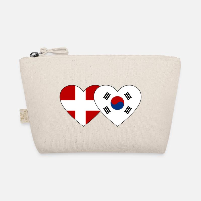 Danemark Corée du Sud Drapeau Coeur Trousse biologique