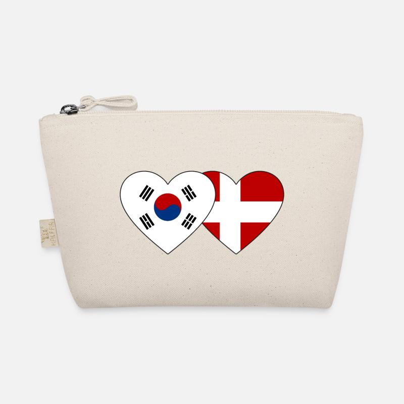 Corée du Sud Danemark Drapeau Coeur Trousse biologique