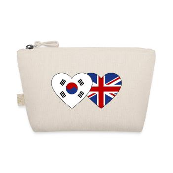 South Korea Great Britain Flag Heart - Organic Pouch - nature - Front