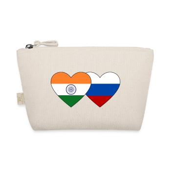 India Russia Flag Heart - Organic Pouch - nature - Front