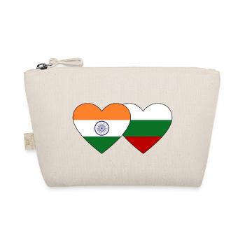 Indien Bulgarien Flagge Herz - Bio-Täschchen - Natur - Vorne
