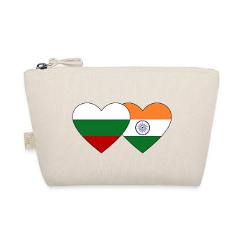 Bulgaria India flag heart - Organic Pouch - nature - Front