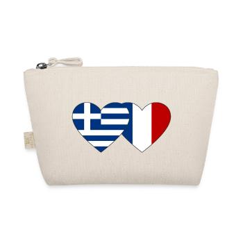Grèce France Flag Coeur - Trousse biologique - nature - Devant