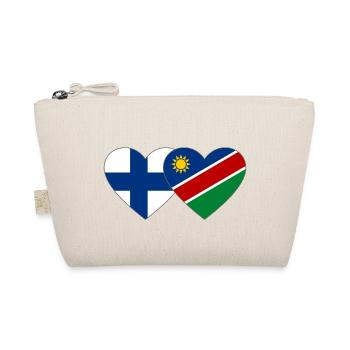 Finland Namibia Flag Heart - Organic Pouch - nature - Front