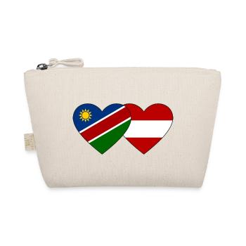 Namibia Österreich Flagge Herz - Bio-Täschchen - Natur - Vorne
