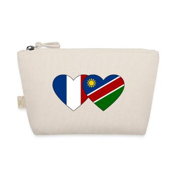 Frankreich Namibia Flagge Herz - Bio-Täschchen - Natur - Vorne