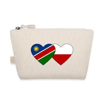 Namibia Polen Flagge Herz - Bio-Täschchen - Natur - Vorne