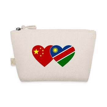 China Namibia Flagge Herz - Bio-Täschchen - Natur - Vorne