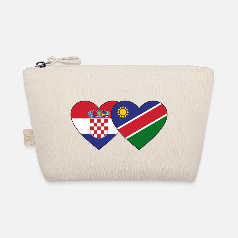 Croatia Namibia Flag Heart Organic Pouch