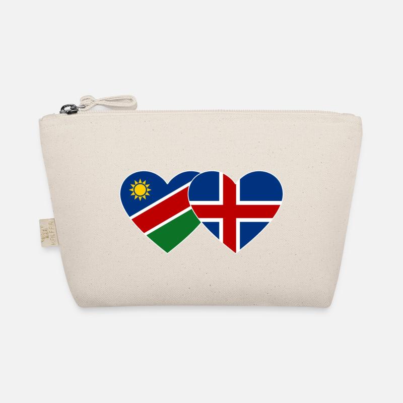 Namibia Iceland Flag Heart Organic Pouch