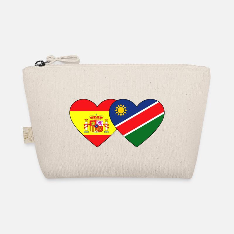Spain Namibia Flag Heart Organic Pouch