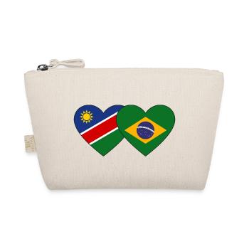 Namibia Brasilien Flagge Herz - Bio-Täschchen - Natur - Vorne