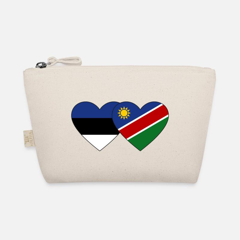 Estonia Namibia Flag Heart Organic Pouch