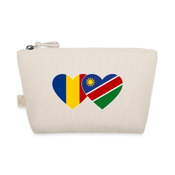 Rumänien Namibia Flagge Herz - Bio-Täschchen - Natur - Vorne