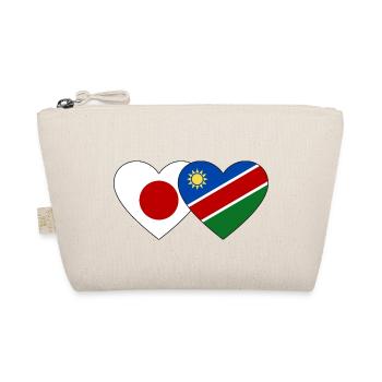 Japan Namibia Flagge Herz - Bio-Täschchen - Natur - Vorne