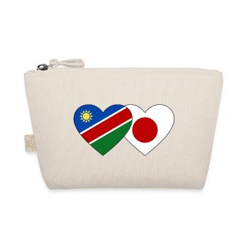 Namibia Japan Flagge Herz - Bio-Täschchen - Natur - Vorne