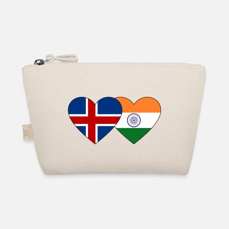Iceland India Flag Heart Organic Pouch