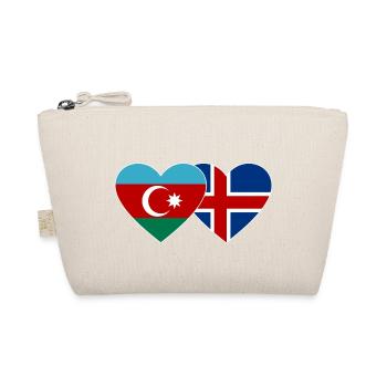 Azerbaijan Iceland Flag Heart - Organic Pouch - nature - Front