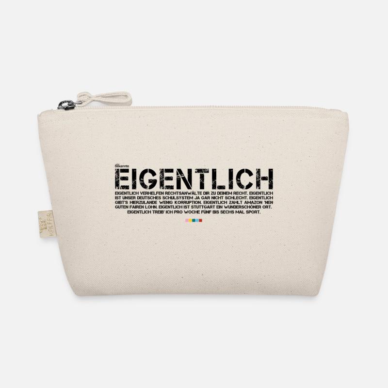 Eigentlich (schwarz, mit Stabil Logo) Bio-Täschchen