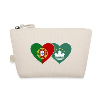 Portugal Macau Flagge Herz - Bio-Täschchen - Natur - Vorne