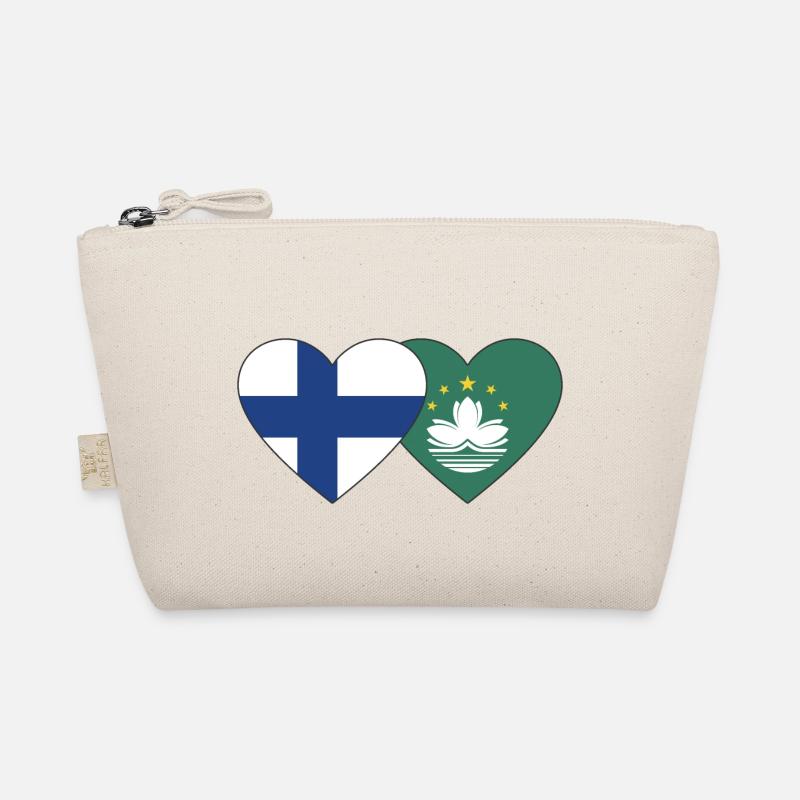 Finlande Macao Flag Heart Trousse biologique