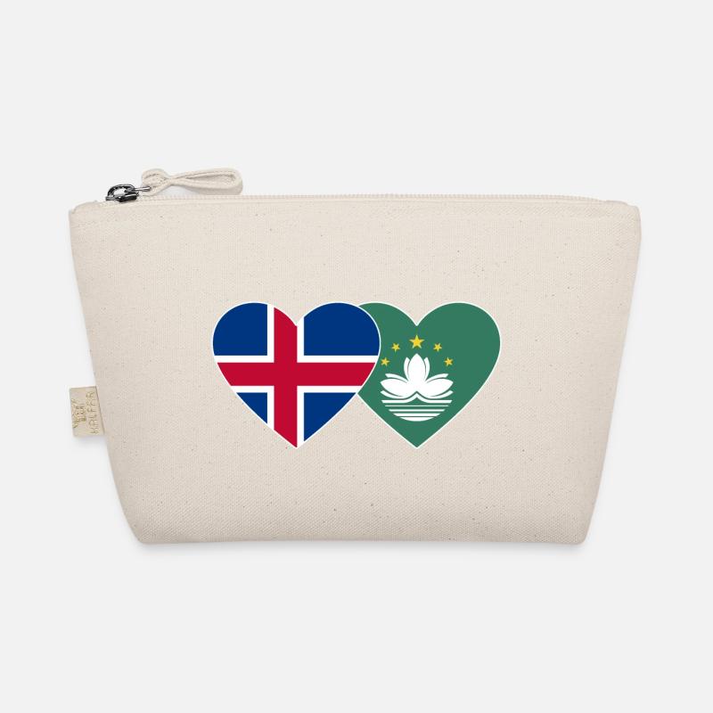 Islande Macao Flag Heart Trousse biologique
