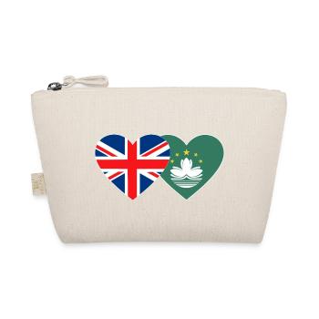 United Kingdom Macau Flag Heart - Organic Pouch - nature - Front