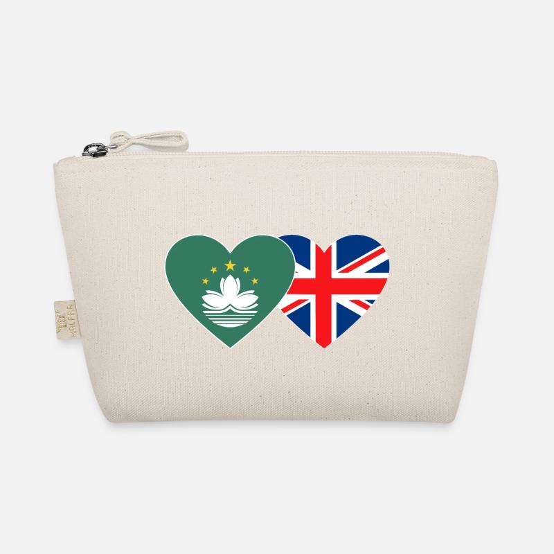 Macao Drapeau du Royaume-Uni Coeur Trousse biologique