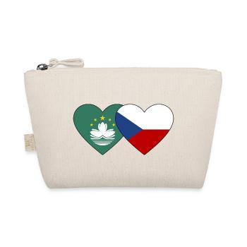 Macau Tschechien Flagge Herz - Bio-Täschchen - Natur - Vorne