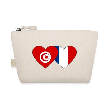 Tunisie France Flag Coeur - Trousse biologique - nature - Devant