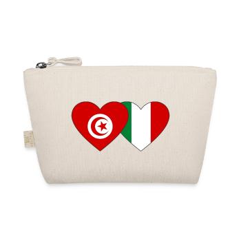 Tunisie Italie Drapeau Coeur - Trousse biologique - nature - Devant