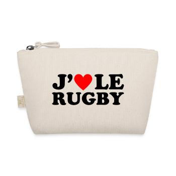 J' aime le rugby cadeau rugbyman coeur rouge - Trousse biologique - nature - Devant