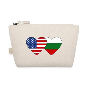 USA Bulgarien Flagge Herz - Bio-Täschchen - Natur - Vorne