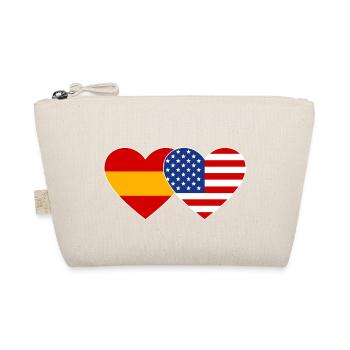 Spanien USA Flagge Herz - Bio-Täschchen - Natur - Vorne