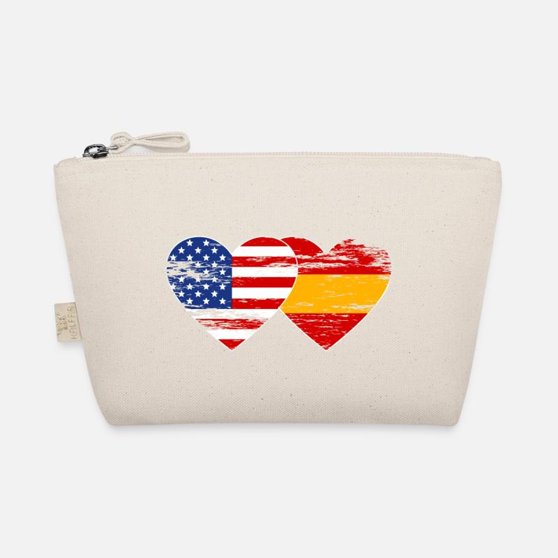 USA Spanien Flagge Herz used Bio-Täschchen