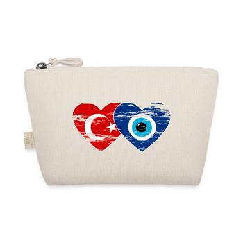 Turkey Nazarperle heart used - Organic Pouch - nature - Front